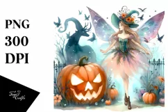Simple Halloween Scenery Fairy | Sublimation | Clipart Product Image 3