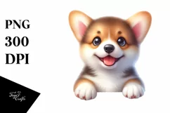 Enthusiastic Pembroke Welsh Corgi PNG Product Image 3