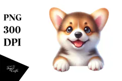 Enthusiastic Pembroke Welsh Corgi PNG Product Image 1