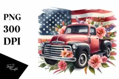 Vibrant Vintage Pickup Truck Design | Clipart Product Image 1