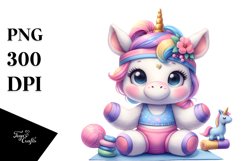 Cute Baby Unicorn Yoga Instructor | Sublimation | Clipart Product Image 3