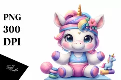 Cute Baby Unicorn Yoga Instructor | Sublimation | Clipart Product Image 3