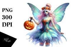 Fairy Dressed for Halloween Pumpkins | Sublimation | Clipart Product Image 1