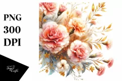 Washed Watercolor Vibrant with Carnation Gold | Clipart Product Image 1