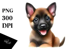 Watercolor Baby Malinois, PNG Product Image 1