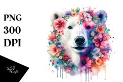 Vibrant Artistic Watercolor Polar Bear Clipart Product Image 3