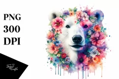 Vibrant Artistic Watercolor Polar Bear Clipart Product Image 3