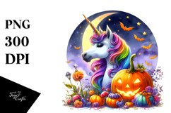 Unicorn Dressed for Halloween | Sublimation | Clipart Product Image 1
