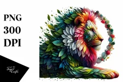 Lion with Flowers, Transparent PNG Product Image 3