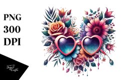 Detailed Sunglasses Heart PNG Product Image 1