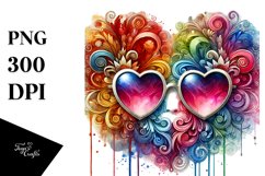 Detailed Sunglasses Heart PNG Product Image 1