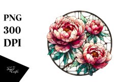 Colorful Stained Peonies Round Splash | Sublimation | Product Image 1