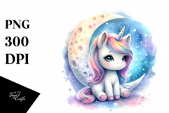 Moon Painting Unicorn | Clipart Product Image 3