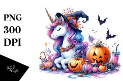 Vibrant Halloween Unicorn Clipart Product Image 3