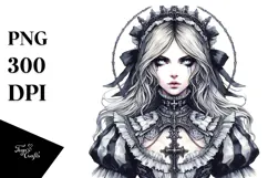 Detailed Gothic Girl PNG Product Image 1