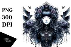 Detailed Gothic Girl PNG Product Image 1