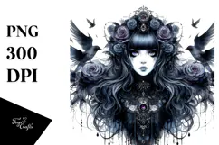 Detailed Gothic Girl PNG Product Image 1
