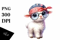 Funny Baby Lamb Bandana es Eyes | Clipart Product Image 1