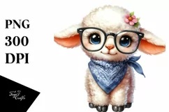 Funny Baby Lamb Bandana es Eyes | Clipart Product Image 1