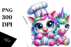 Baby Unicorn Chef's Hat PNG Product Image 1