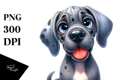 Watercolor Cute Cartoon Great Dane Product Image 1
