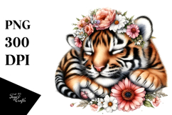 Digital Watercolor Adorned Baby Tiger Product Image 1