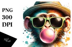Colorful Monkey Portrait | Sublimation | Clipart. Product Image 3