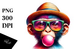 Colorful Monkey Portrait | Sublimation | Clipart. Product Image 3