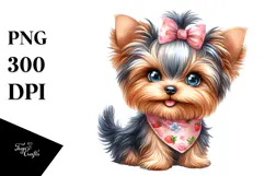 Happy Yorkshire Terrier Clipart, Transparent PNG Product Image 1