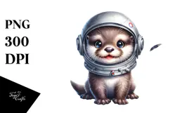 Energetic Baby Otter with Rocker Look, PNG Product Image 1