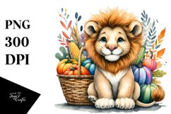 Colorful Lion with Autumn Vegetables | Sublimation | Product Image 1