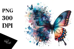 Butterfly Painting with Splashes PNG Product Image 1