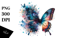 Butterfly with Splashes, Transparent PNG Product Image 1