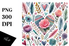 Cute Boho Heart PNG Product Image 1