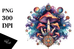 Magical Mushroom Tarot, Vibrant PNG Product Image 1