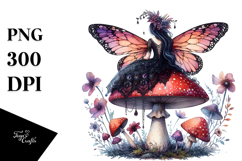 Gothic Fairy on Mushroom Creative PNG Product Image 1