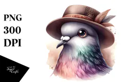 Dove Portrait with Hat PNG Product Image 1
