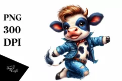 Jumping Baby Cow PNG Product Image 1