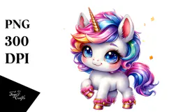 Playful Baby Unicorn PNG Product Image 1