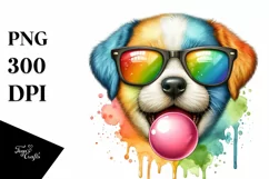 Colorful Puppy Portrait | Sublimation | Clipart. Product Image 1