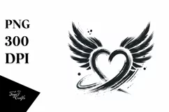 Colorful Wings Heart PNG Product Image 1