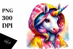 pastel Baby Unicorn Raincoat PNG Product Image 1