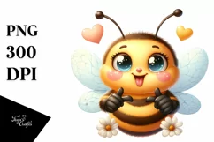 Funny Bee Love Sign Watercolor Clipart Product Image 1