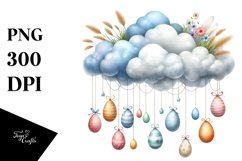 Cloud with Easter Eggs PNG Product Image 1