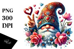 Valentines Gnome Victory PNG Product Image 1