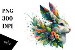 Vibrant Rabbit made of Plant Leaves Product Image 1
