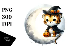 Cute Baby Tiger Halloween PNG Product Image 1