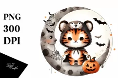 Cute Halloween Baby Tiger PNG Product Image 3