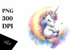 Moon Painting Unicorn | Clipart Product Image 1