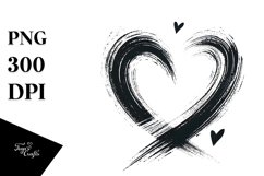 Simple Paintbrush Style Heart PNG Product Image 1